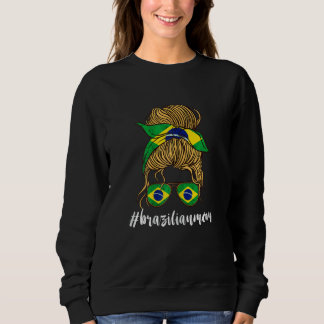 Sweatshirt Femme Mère Brésilienne Lunettes de Soleil Brésil D