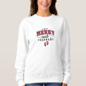 Sweatshirt Femme moderne Joyeuse et enceinte (Devant)