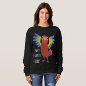 Sweatshirt Femme Parrot Fou Lady Femme Lover Propriétaire Mam (Devant entier)