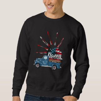 Sweatshirt Femme Patriotique 4 juillet Nanny Truck Tournesol