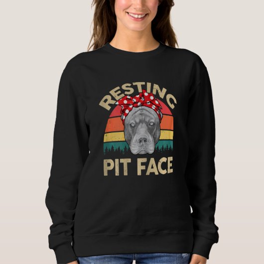 Sweatshirt Femme Pitbull Repose Pit Face Pitbull Mama Pit (Devant)