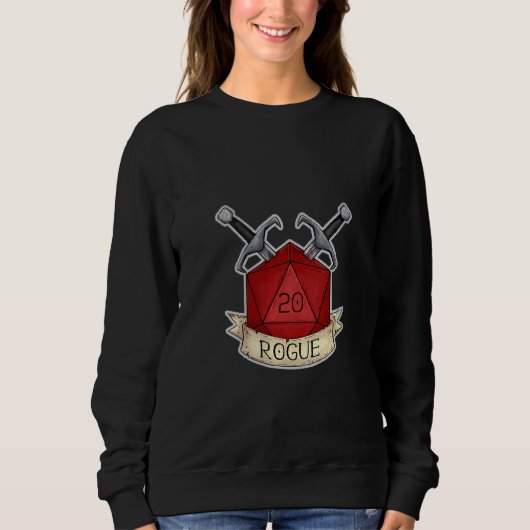 Sweatshirt Femme Rogue Funny Nerdy Gamer D20 Tabletop Rpg (Devant)