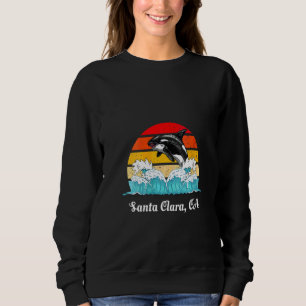Sweatshirt Femme Santa Clara CA Orca Kill délavé vintage