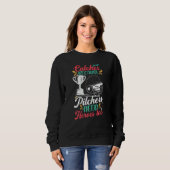 Sweatshirt Femme Softball Catcher Graphisme Femmes filles Sof (Devant entier)