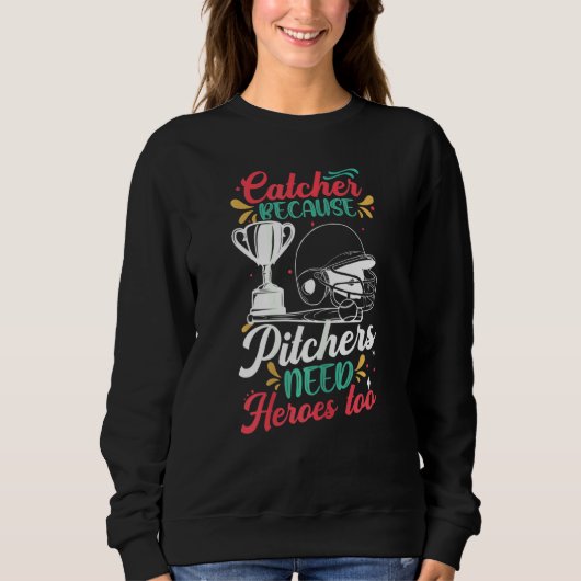 Sweatshirt Femme Softball Catcher Graphisme Femmes filles Sof (Devant)