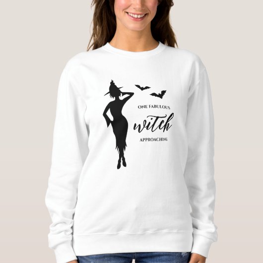 Sweatshirt Femme Sorcière Féminine Posant Avec Des Chauves-So (Devant)