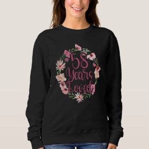 Sweatshirt Femmes 58 ans aimée 58ème fête Anniversaire Annive