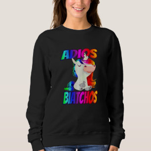 Sweatshirt Femmes Adios Biatchos Licorne du majeur 1