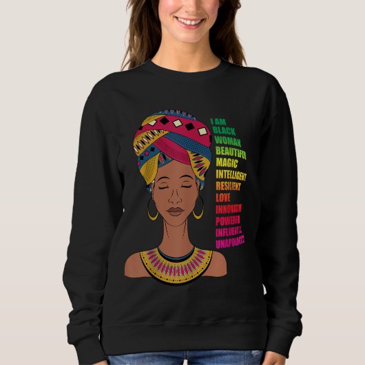 Sweatshirt Femmes afro-américaines BHM Melanin Histoire noire (Devant)