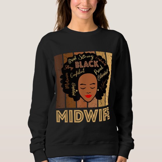 Sweatshirt Femmes afro-américaines noires sage-femme (Devant)