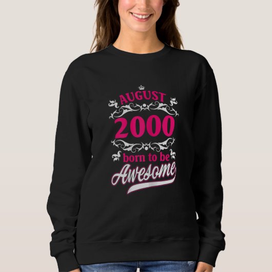 Sweatshirt Femmes Anniversaire Vêtements Vintages Août 2000 N (Devant)