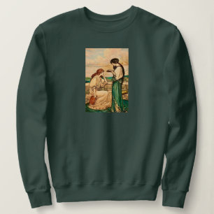 Sweatshirt Femmes Art Nouveau vintage lisant au bord de la me