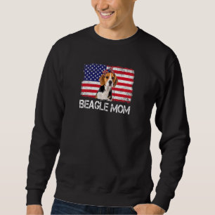 Sweatshirt Femmes Beagle Maman Us Drapeau 4 juillet Patriotiq