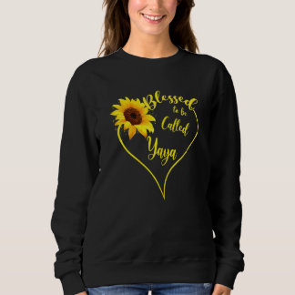 Sweatshirt Femmes Béni D'Être Appelé Yaya Sunflower Yaya Mo