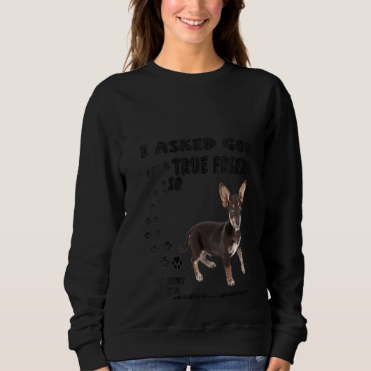 Sweatshirt Femmes Chiweenie Dit Maman Papa Imprimer Dachshund (Devant)