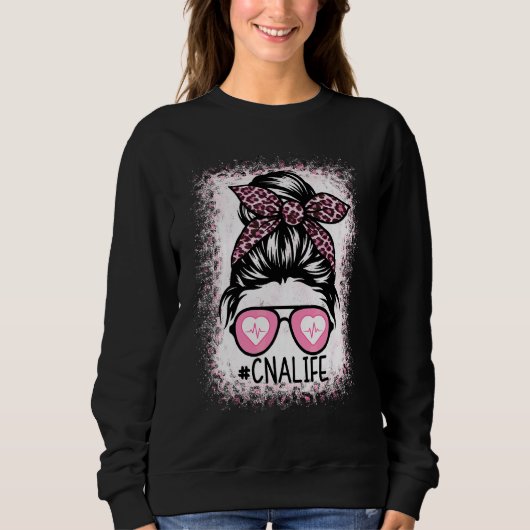 Sweatshirt Femmes Cna Life Bleached Certified Nurtified Assis (Devant)