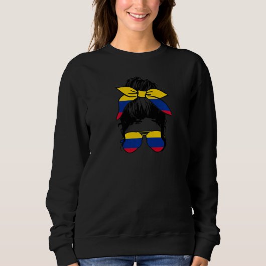 Sweatshirt Femmes Colombie Colombienne Drapeau Pride Fille Hi (Devant)