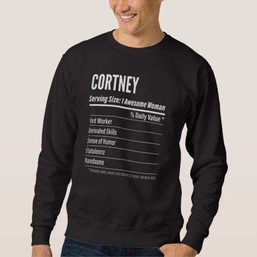 Sweatshirt Femmes Cortney Faits nutritionnels Taille de servi (Devant)