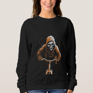 Sweatshirt Femmes Cyclisme Crâne Grim Reaper Vélo Éffrayant H