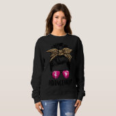 Sweatshirt Femmes Danse Maman Vie Messeuse Bun Leopard Ballet (Devant entier)