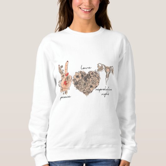 Sweatshirt Femmes de paix amour droits de reproduction Mars P (Devant)