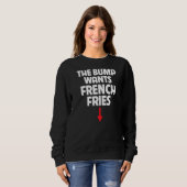 Sweatshirt Femmes Enceintes La bosse veut frites frites (Devant entier)