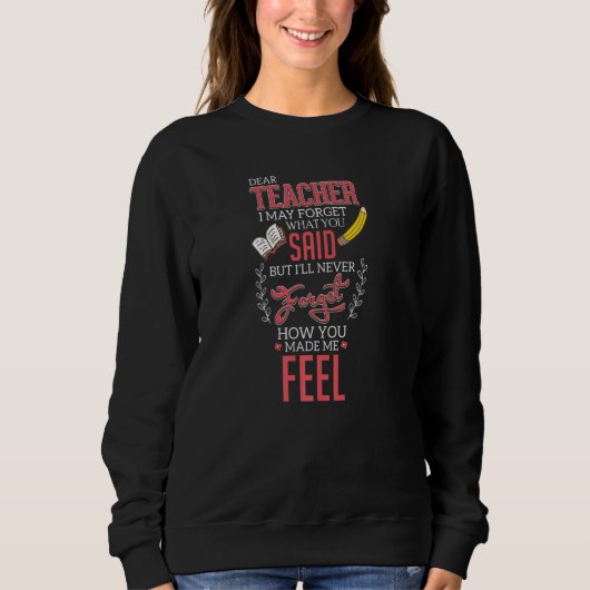 Sweatshirt Femmes enseignant lettre d'enseignant impression d (Devant)
