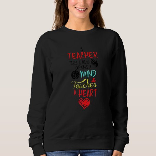 Sweatshirt Femmes Enseignement Lettre d'enseignant Impression (Devant)
