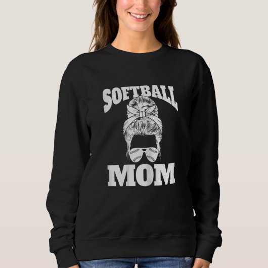 Sweatshirt FEMMES Fête des mères softball Maman Softball Mama (Devant)