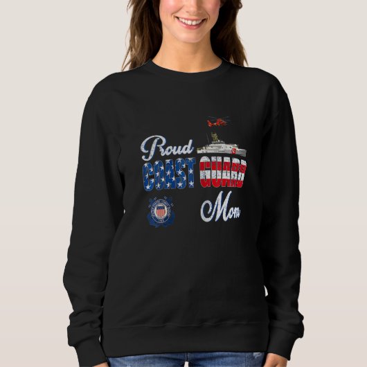 Sweatshirt Femmes Fier Garde côtière Maman U S Garde côtière (Devant)