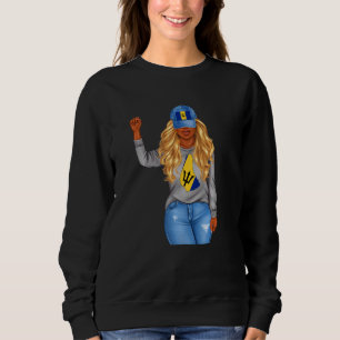 Sweatshirt Femmes fières drapeau de la Barbade carte Barbade