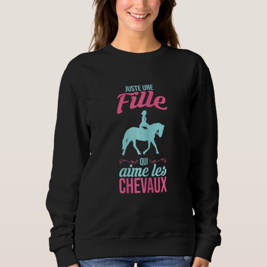 Sweatshirt Femmes Filles Cheval Équitation 1 (Devant)