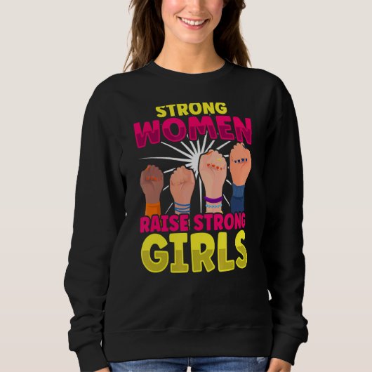 Sweatshirt Femmes Fortes Lever Des Garçons Forts Et Des Fille (Devant)
