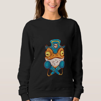 Sweatshirt Femmes Grenouille drôle en costume de pirate pour 