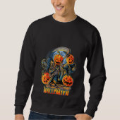 Sweatshirt Femmes Halloween Jack O'Lantern Citrouille Grim Re (Devant)
