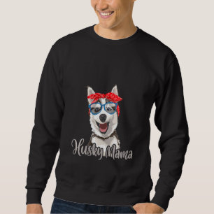 Sweatshirt Femmes Husky Mama Maman Sibérienne Rouge Écharpe E