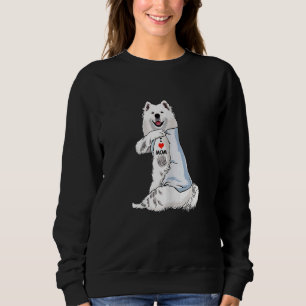 Sweatshirt Femmes J'Aime Maman Tatouage Samoyed Maman Chien F