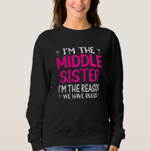 Sweatshirt Femmes Je suis la soeur du milieu Je suis la raiso