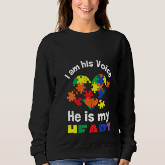 Sweatshirt Femmes Je Suis Sa Voix Il Est Mon Coeur Autisme Dé