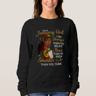 Sweatshirt Femmes Je suis une fille de janvier plus forte que