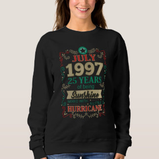 Sweatshirt Femmes Juillet Filles 1997 25 Ans Sunshine 25 Bi