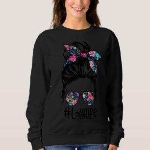 Sweatshirt Femmes Lola Vie Messy Cheveux Bun Floral Femmes Mo