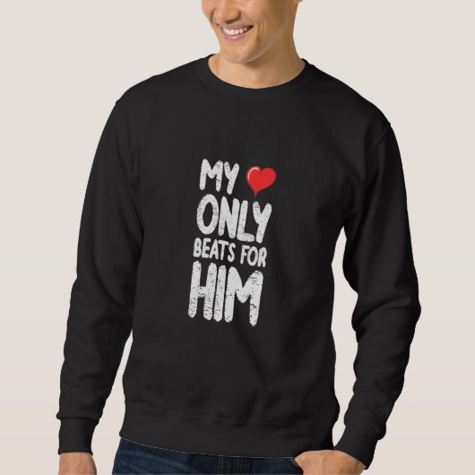 Sweatshirt Femmes Mon Coeur Ne bat Que Pour Lui Valentine Mat (Devant)