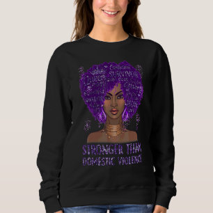 Sweatshirt Femmes Noires Afro Plus Fortes que la Violence Dom