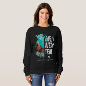 Sweatshirt Femmes noires Nous Portons Scleroderma Turquoise S (Devant entier)