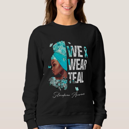 Sweatshirt Femmes noires Nous Portons Scleroderma Turquoise S (Devant)