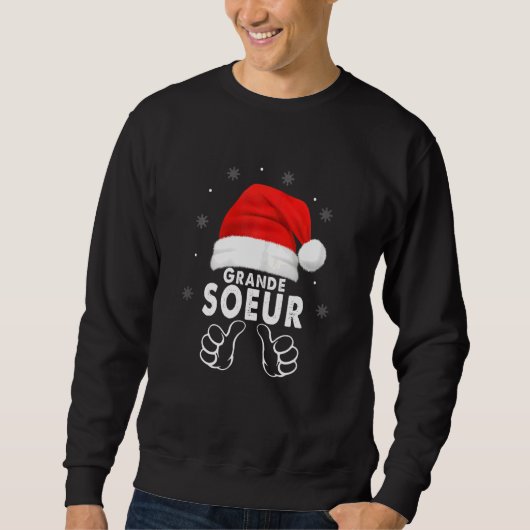 Sweatshirt FEMMES Papa Noël Grosse Soeur Costume Pyjamas H (Devant)