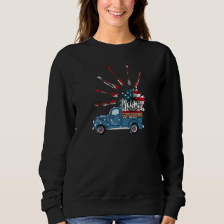Sweatshirt Femmes Patriotique 4 juillet Mawmaw Camion Sunflow