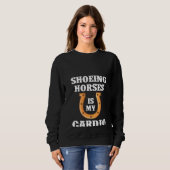 Sweatshirt Femmes Showings Horses Est Mon Cardio Chaussure Ch (Devant entier)