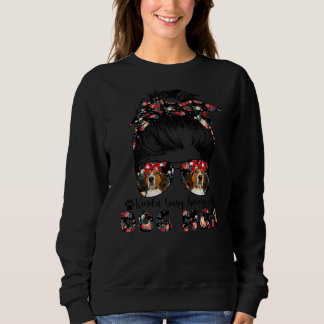 Sweatshirt Femmes Trek Walker Coonhound Maman Messy Bun Cheve